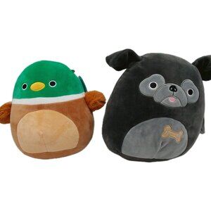 Squishmallows Avery the Duck & Bongo The Pug Stuffed Animal Plush 6"